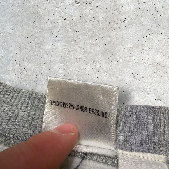 1992 Acme Clothing Looney Tunes Embroidered Characters Sweatshirt Gray Sz L/XL - Picture 9 of 11